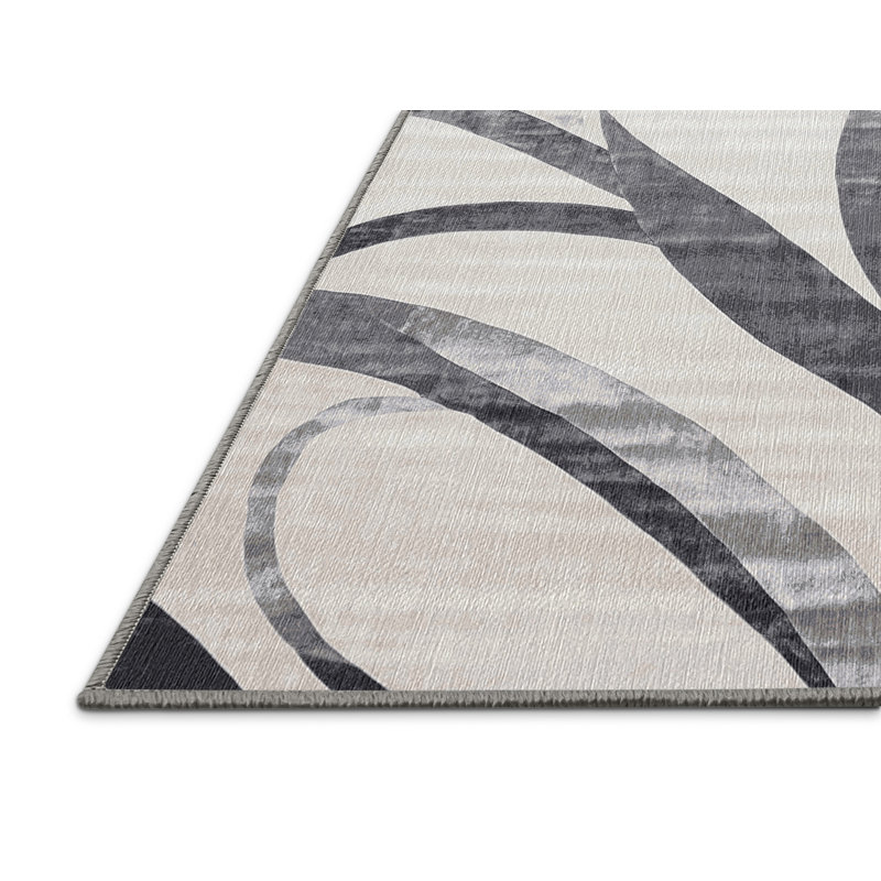 Machine Washable Gray Area Rug, Rectangle 8' x 12'
