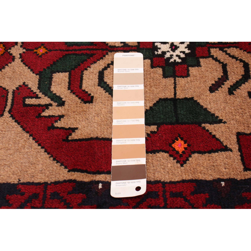 Tapis brun clair en laine noué à la main de conception unique 3 pi 1 po x 6 pi nouvel âge Kalgoorlie