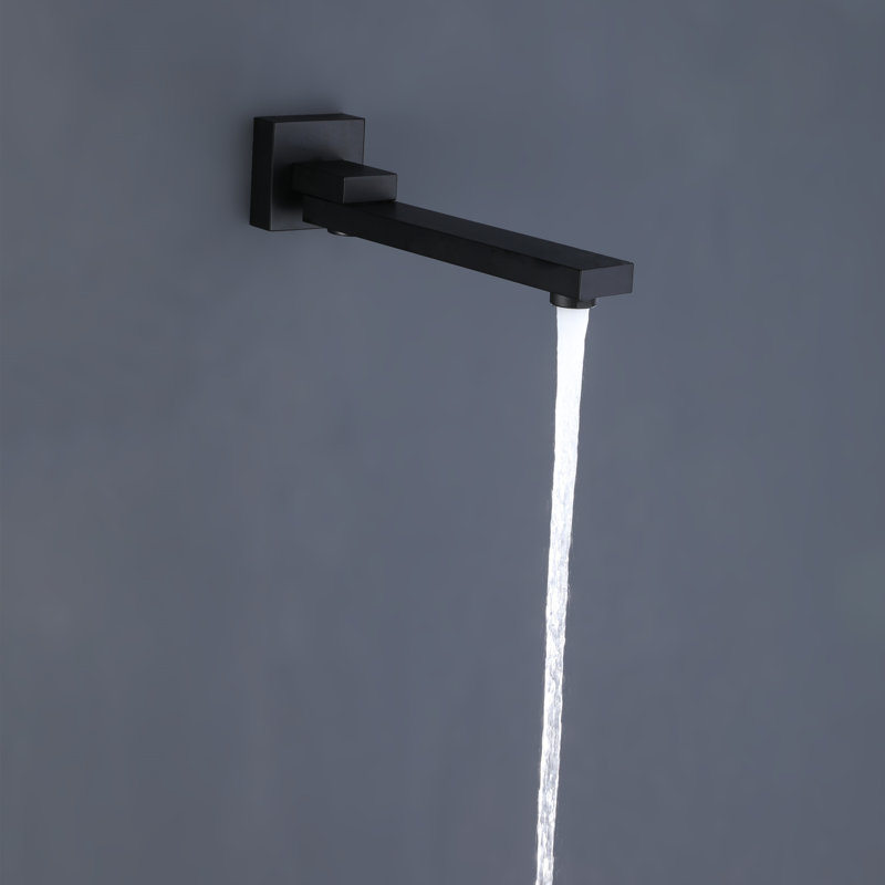 Système de douche complet à contrôle de température à 3 fonctions avec valve brute, Noir mat