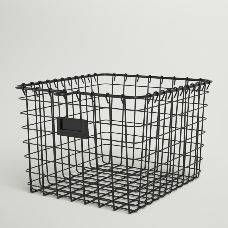 Panier en métal / métal Albie, Noir, noir, noir, noir, H 8 po x l 12 po x P 11 po, 1