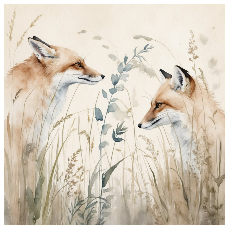 Foxes In Grass Comforter, Twin Extra Long