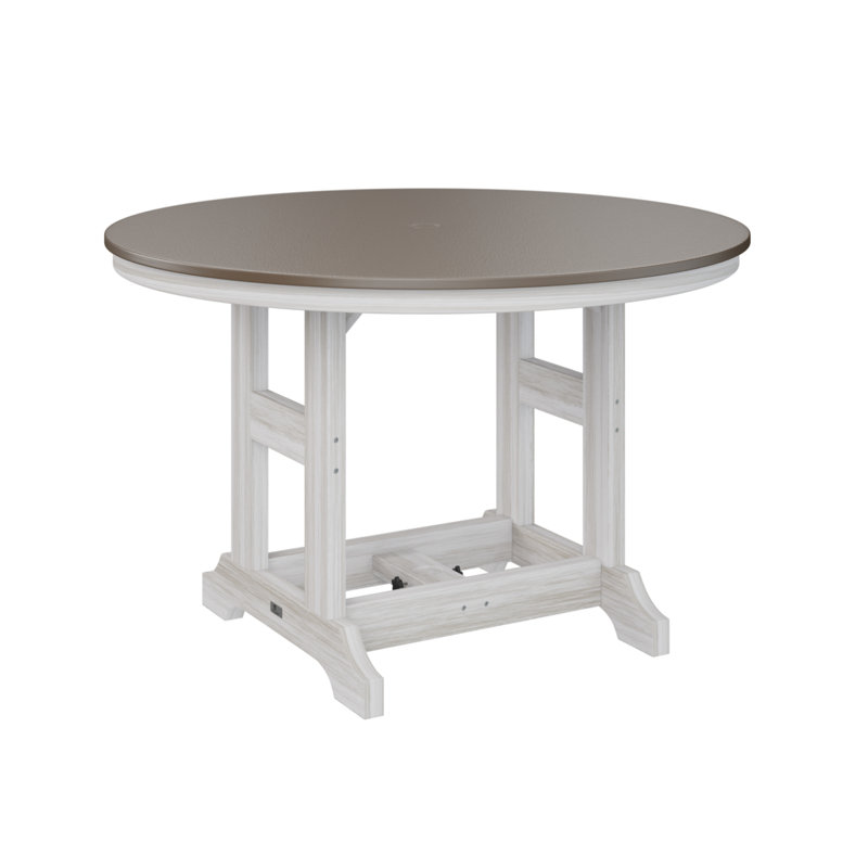 Table de bar ronde Berlin Garden, Bronze martelé, Coquillage, H 39,5 po x l 48 po x P 48 po
