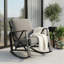 Chaise berçante d'extérieur avec coussins Chair Chaise berçante d'extérieur avec accoudoirs en bois-619875363