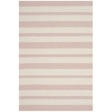 Kruetzen Striped Handmade Tufted Wool Pink/Ivory Area Rug