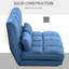 Canapé convertible HOMcom, canapé-lit pliant, chaise longue d'invité avec 2 coussins, dossier et appui-tête réglables, L 40,25 po, bleu