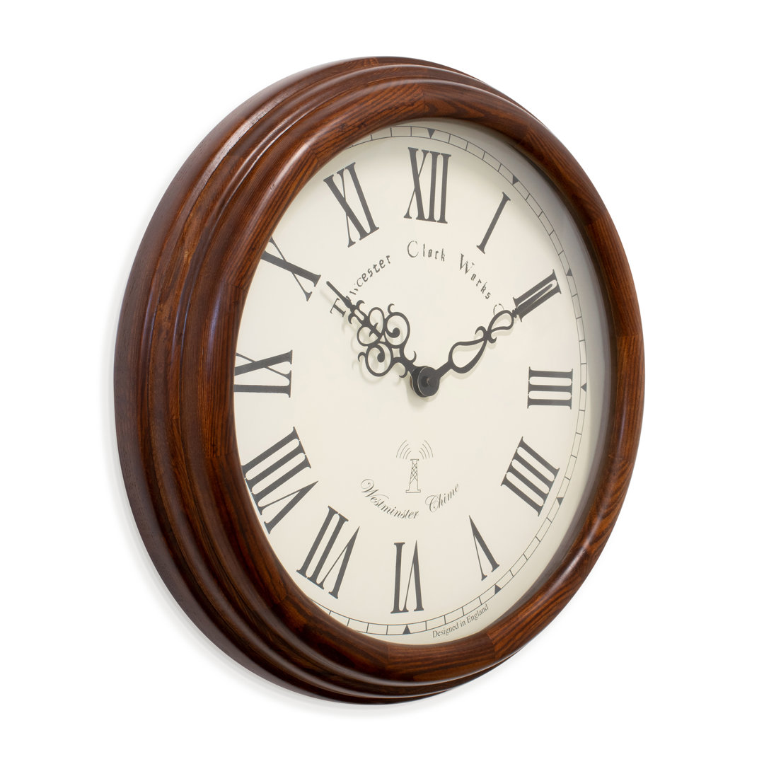 Acctim Towcester Lacock Radio Controlled Roman Numeral 39cm Wood Wall Clock A - Image 2