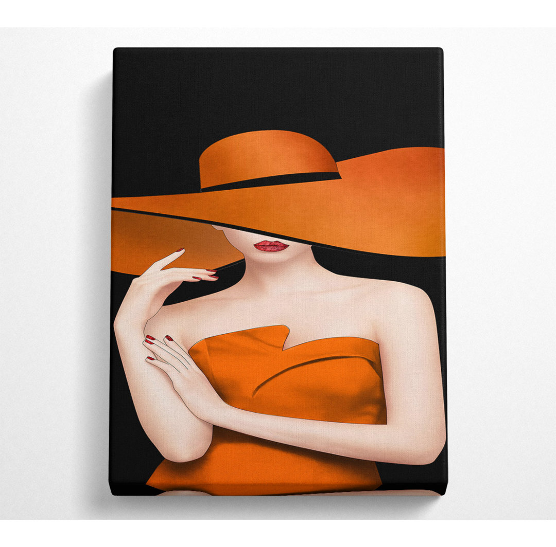 Orange Hat Lady - Druck