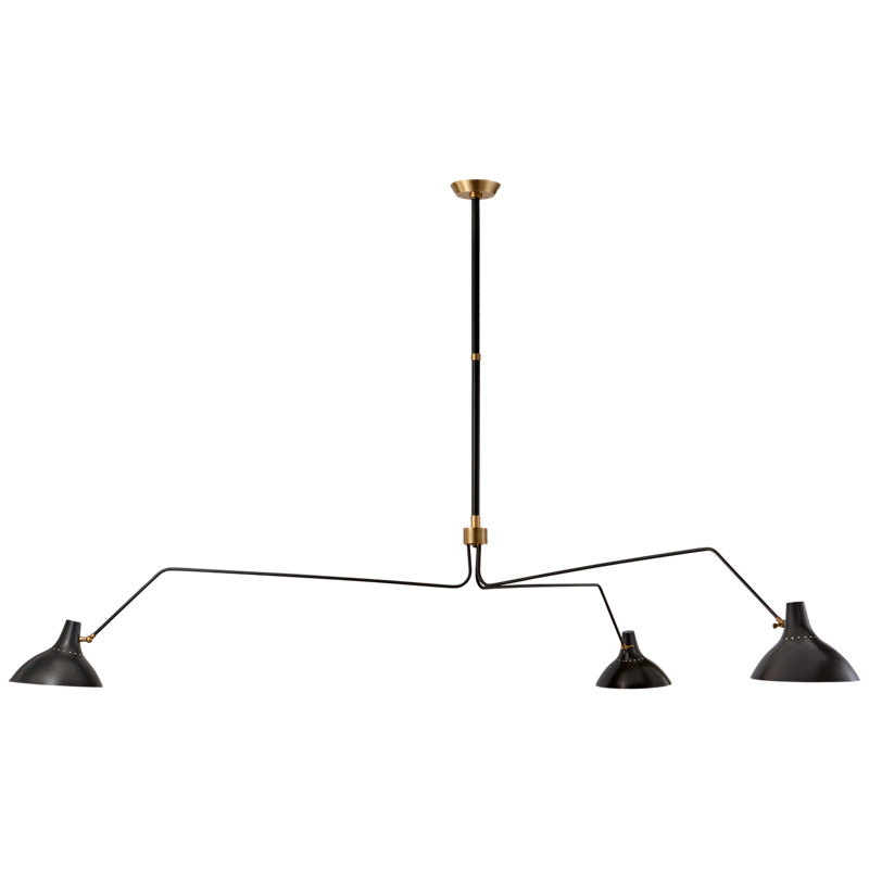 Aerin Charlton Triple Arm Chandelier, 13" H x 96" W x 96" D, Black