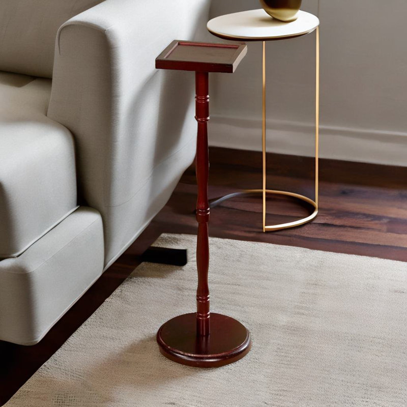 Annalisha Solid Wood Pedestal End Table Side Accent Sofa Table