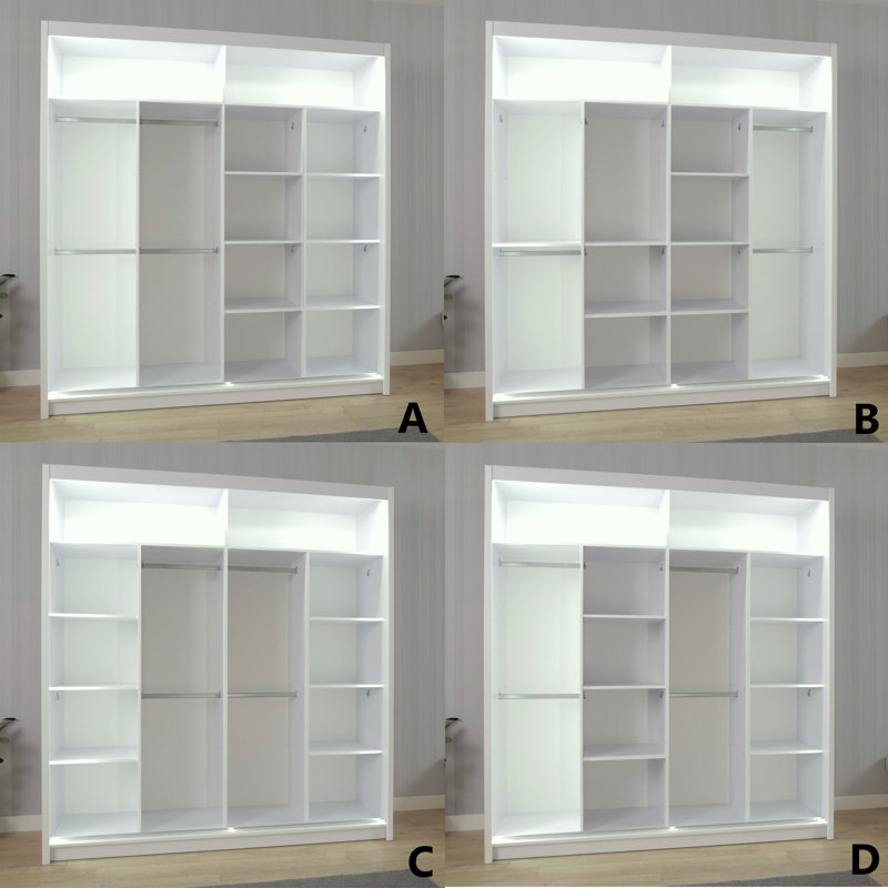 Dionisio Armoire, White, 86" H x 79" W x 24" D