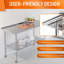 Table en acier inoxydable 24 X 60 pouces avec roues verrouillables et tablette réglable pour atelier, laboratoire, cuisine, hôtel, restaurant