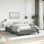 Cadre de lit, base de lit tapissier en tissu, sans matelas