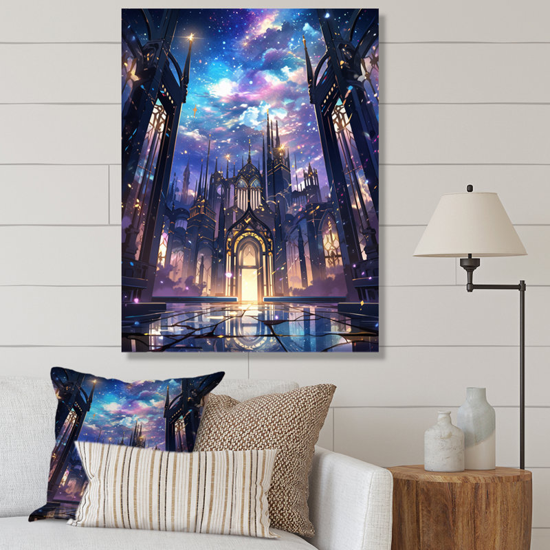 Château royal sur toile, H 32 po x l 16 po x P 1 po, Toile tendue