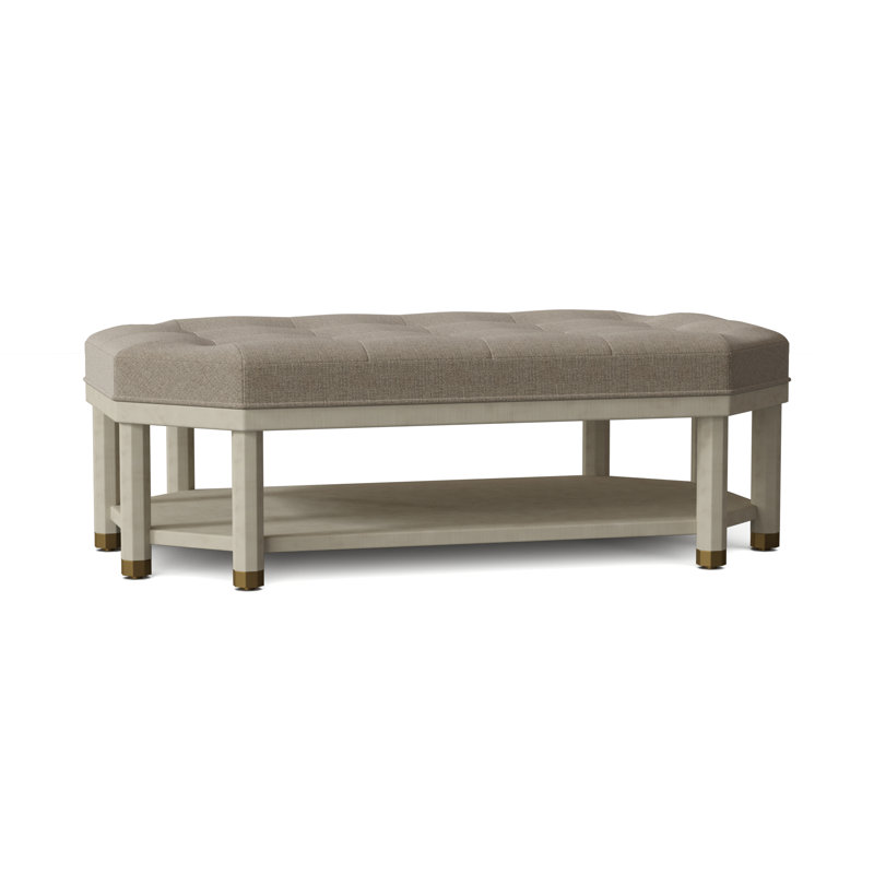 Libby Langdon Upholstered Ottoman, Linen (3156 72), Montego Bay