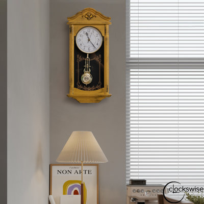 Horloge murale vintage en plastique à l'apparence de grand-père vintage pour décor de salon, de cuisine, de bureau ou de salle à manger, fixation murale silencieuse à piles, grande