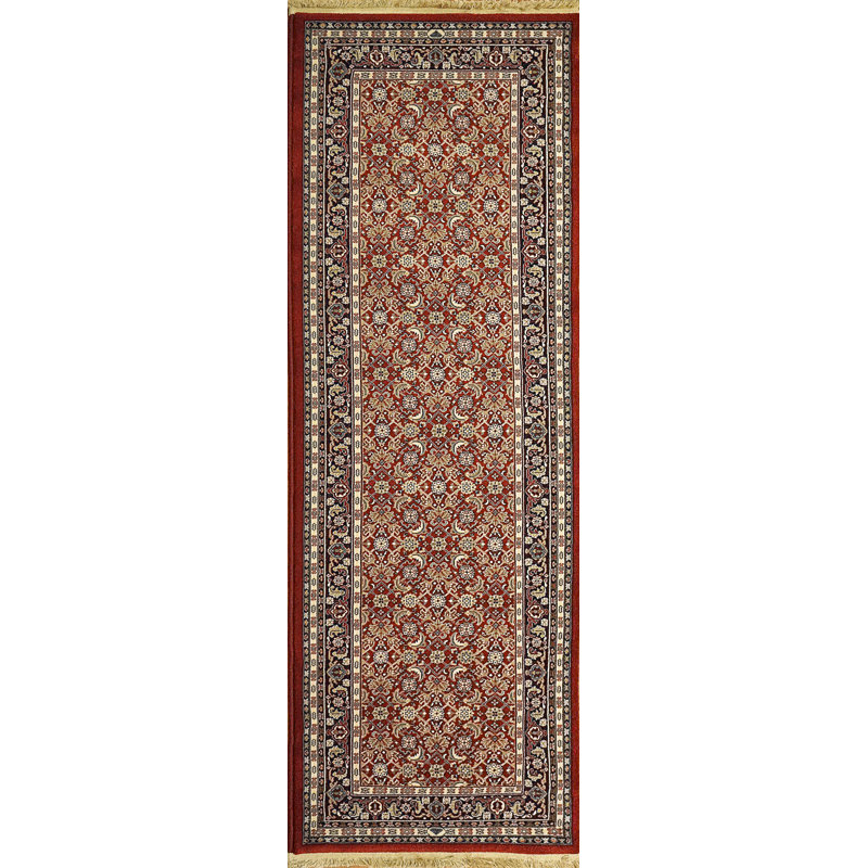 Tapis rouge/brun en laine wheeler Cirro, Tapis de couloir 2 pi 9 po x 8 pi 2 po