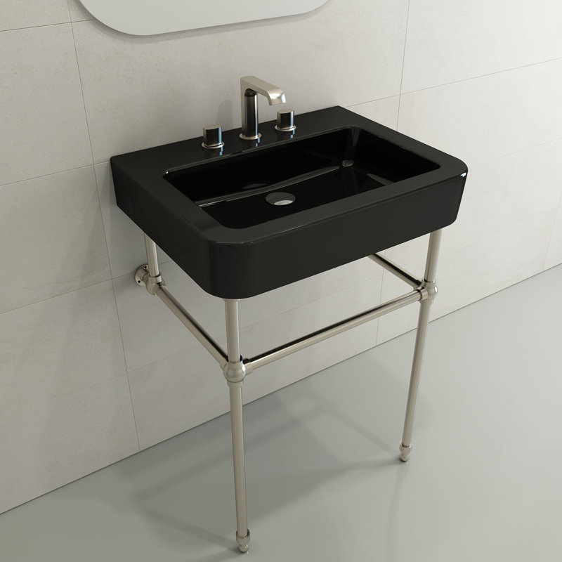Parma 25.59'' L Bathroom Sink, Matte Black, Single-Hole