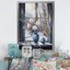 «White and Blue Winter Window Still Life I - Winter Landscape», art mural