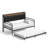 Storage Twin Daybed with Trundle, Upholstered Headboard, Metal Frame, and Built-in Charging Station-604911428