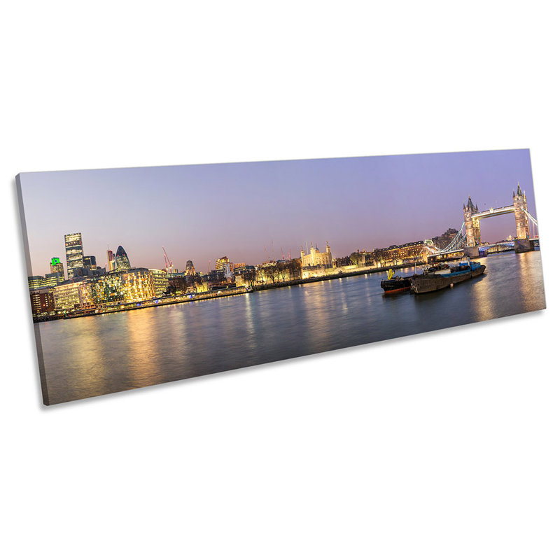 London City Tower Bridge - Wrapped Canvas Panoramic Art Prints, 40.64cm H x 121.92cm W