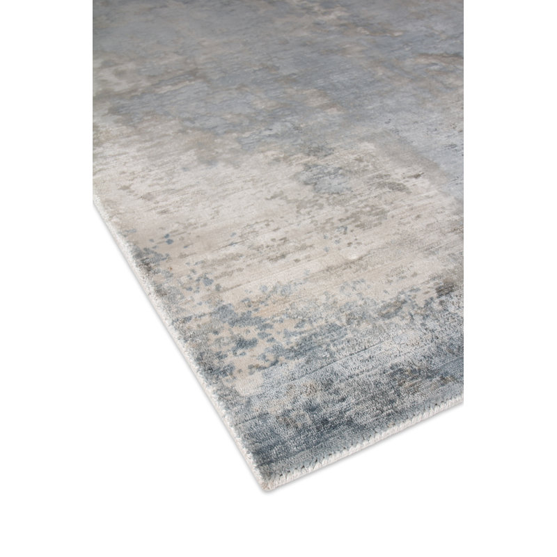 Koda Handmade Synthetic Silver/Blue/Brown Area Rug, Rectangle 8' x 10'