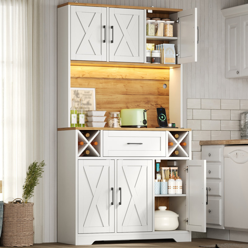 180cm Kitchen Pantry, White