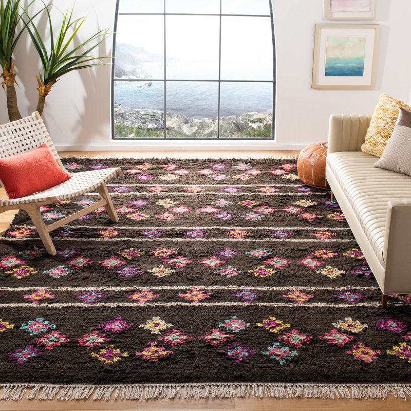 Tapis en laine / coton noué à la main Amarissa, Rectangulaire 8 pi x 10 pi