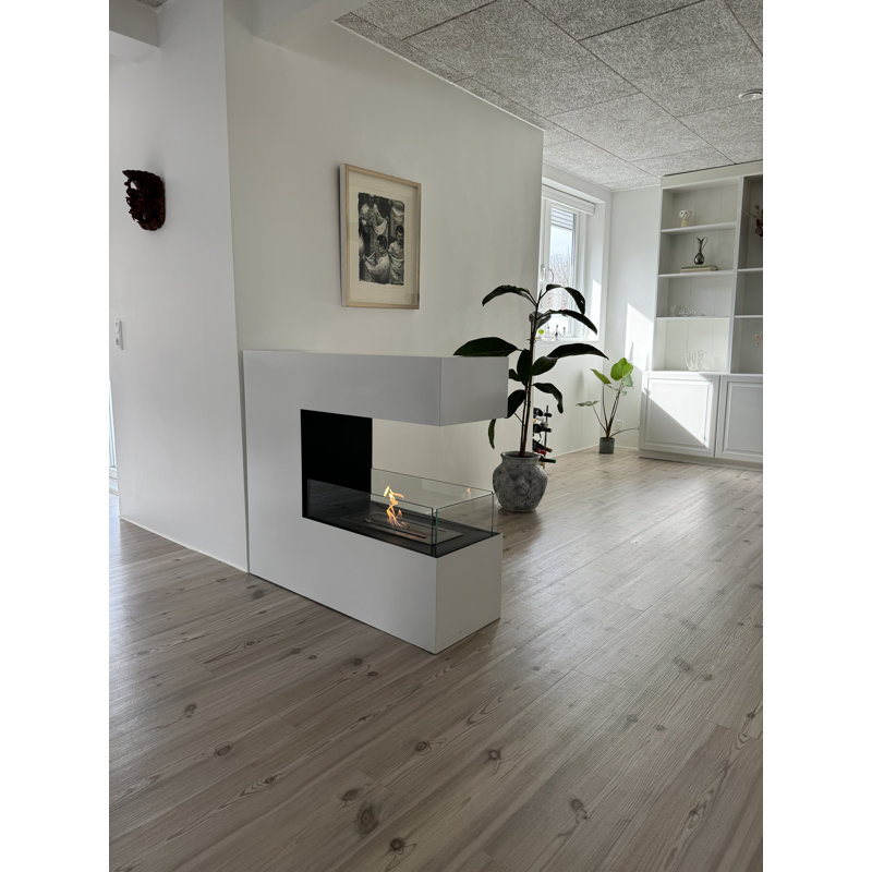 Ivy Bronx 70cm W Bio-Ethanol Fireplace with 8190 BTU, White