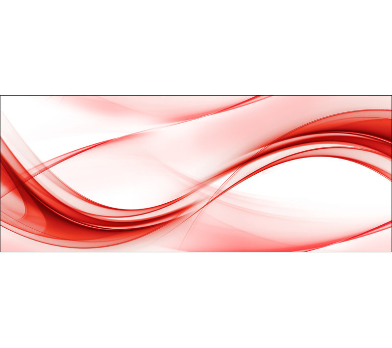 High Red Wave II - Graphic Art Print on Glass
