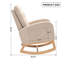 Chaise berçante décorative avec repose-pieds à haut dossier en bois d'hévéa-932020821