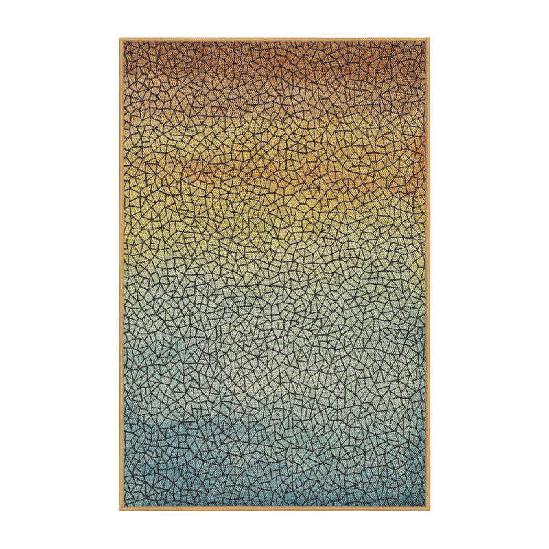 Tapis vert/jaune/brun à motifs Epichio, Rectangle 3 pi x 5 pi