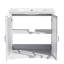 Bathroom Vanity with Ceramic Sink, Bathroom Vanity Cabinet with Tempered Blurred Glass, Equipped with Large Storage Space and Rubber Wood Frame-1542026879
