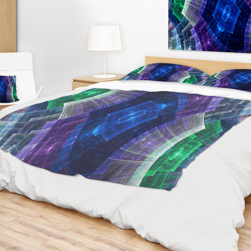 Couverture quadrillée, L 59 po x L 71 po, Bleu/mauve/vert