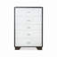 Commode 5 tiroirs blanche et espresso