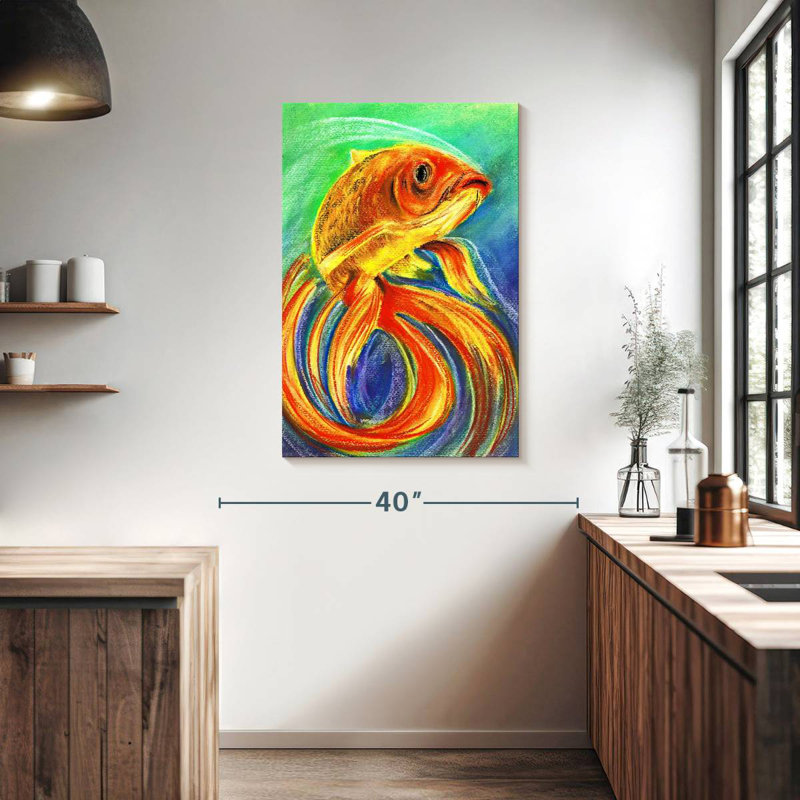 Brampt Gold Betta Fish, 39" H x 26" W