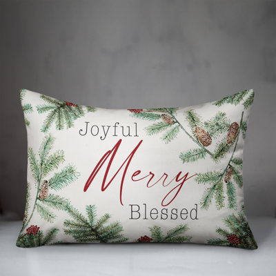 Joyful Merry Blessed Throw Pillow