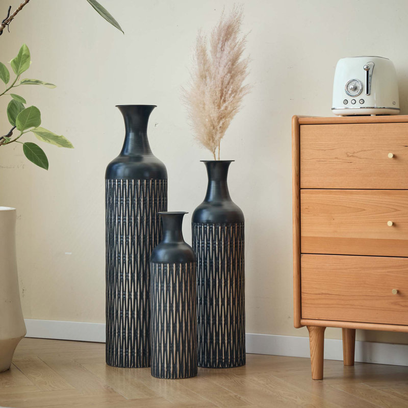 Vases sophistiqués avec texture artistique pour la maison et la décoration d'événement (ensemble de 3)