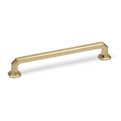 Satin Brass Octagon D-Bar Handles & Coordinating Knob
