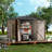 Comhoma Shed Outdoor Storage Shed Metal, Lockable Doors Tool Sheds With Sloping Roof, Steel Garden Shed With Air Vent For Backyard, Patio, Lawn, Poolside(Brown,8'X6')-124890434-124890432