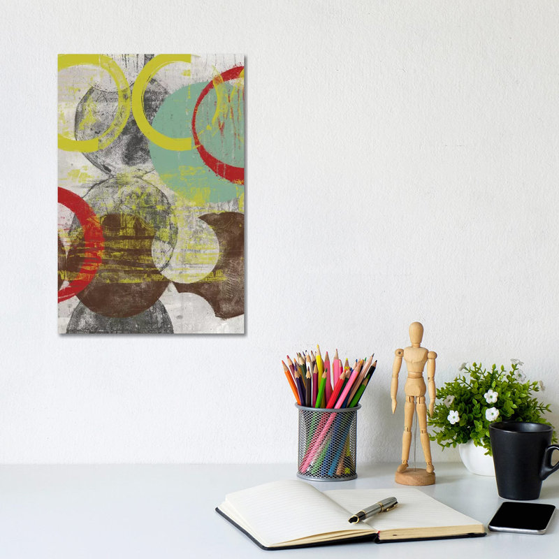 Layers & Circles I by Jennifer Goldberger - Wrapped Canvas Painting, 20.32 cm H x 30.48 cm W