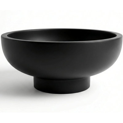 Bol décoratif en béton noir pour la décoration intérieure - Bol à fruits noirs - Table basse à piédestal moderne pour table d'entrée