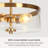 Satin Brass 2-Light Semi-Flush Mount with Seeded Glass Shade