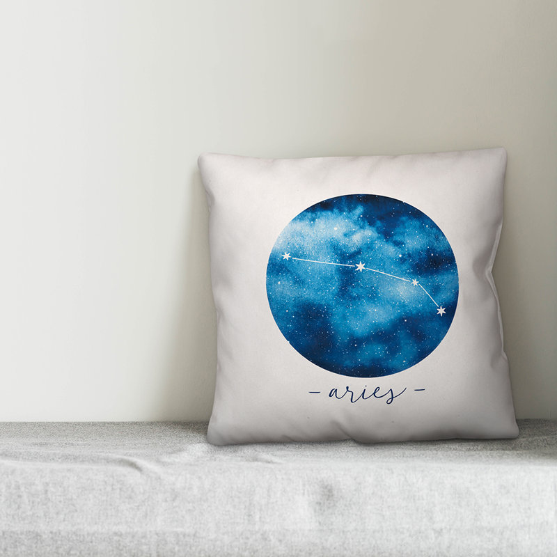 Aries Zodiac Sign Throw Pillow