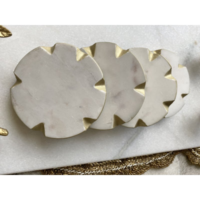 Wurth Marble Round 4 Piece Coaster Set