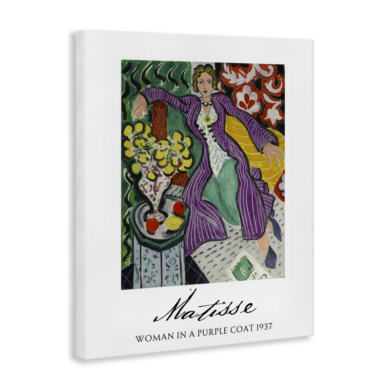 Femme Matisse en toile mauve, design par Vintage Hustle, H 48 po x l 36 po