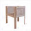 Chaise de salle à manger d'extérieur en bois, corde beige avec coussin beige, ensemble de 2