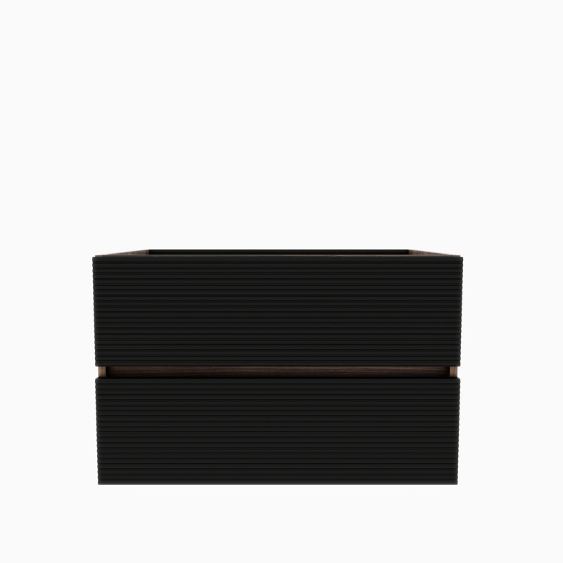 Meuble-lavabo de 30 pi avec tiroirs noirs à fermeture douce, style Mid-Century, matériau E1, rails silencieux, rangement spacieux pour la conception moderne de base, laque à base d'eau E0, drainage en forme de U, rails