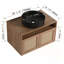 Meuble-lavabo mural de 30 pouces avec lavabo en céramique noire, portes à fermeture en douceur et fabrication en contreplaqué durable-62022271