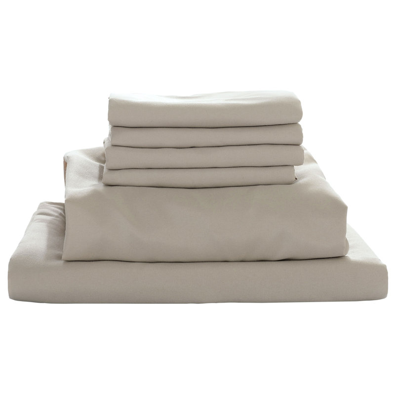 Microfiber Sheet Set, Light Sand, Full Sheet Set with Fitted Sheet and 4 Pillowcases