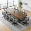 Ensemble de table de conférence en bois massif pour 8 personnes avec chaises de bureau ergonomiques-14859264